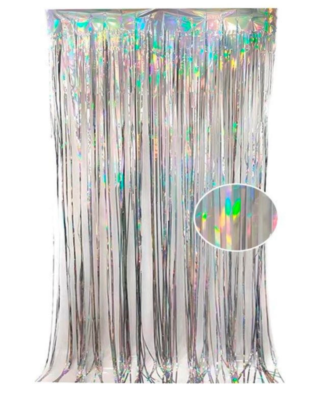 CORTINA PLATEADO ( 2MT X 1MT )