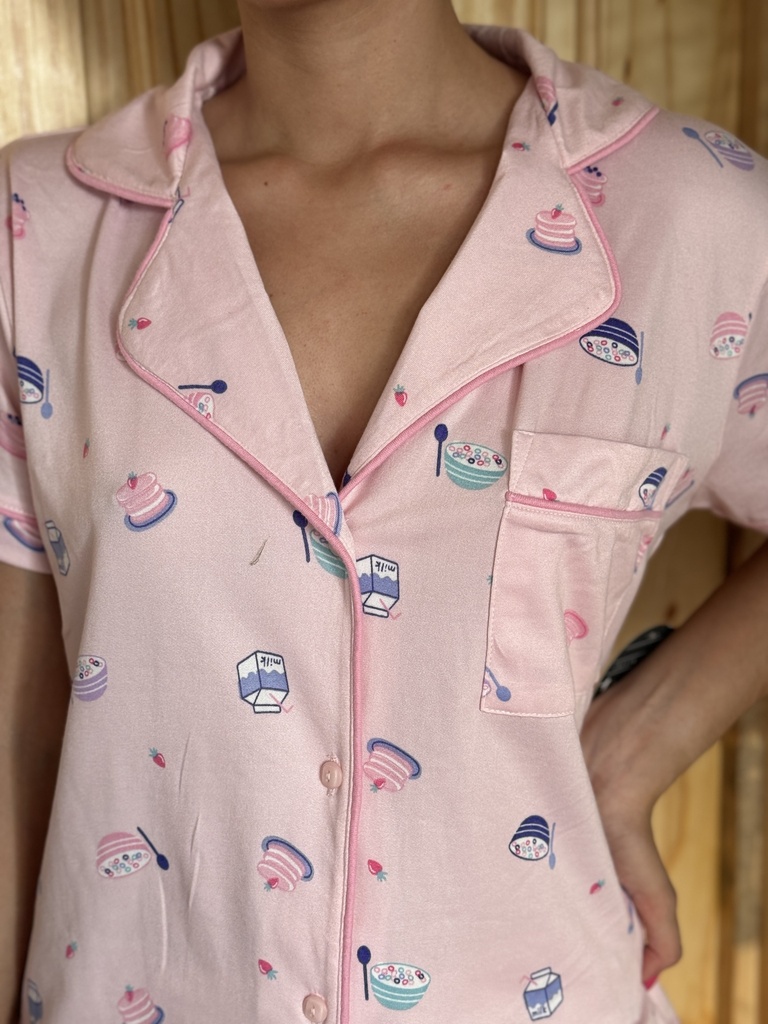 PIJAMA PANTALON/MANGA CORTA DESAYUNO "S"