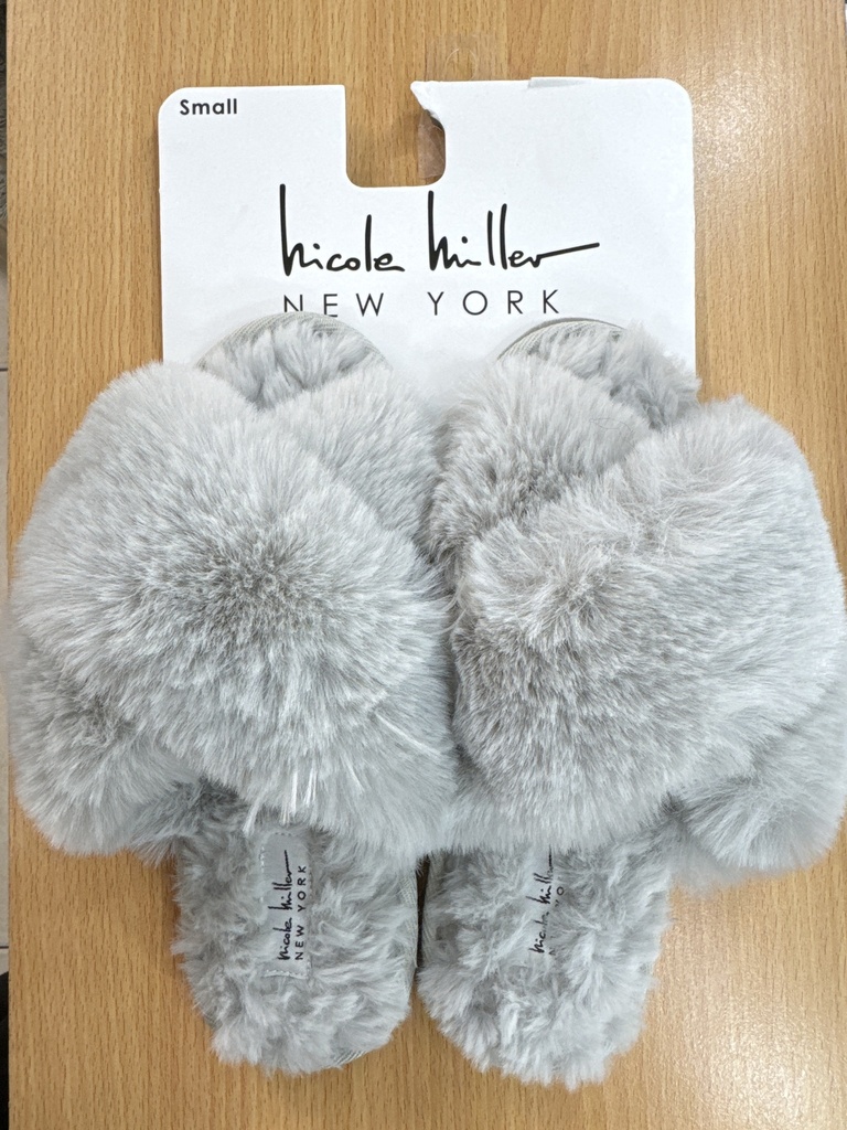 PANTUFLAS GRISES NICOLLE MILLER "S" ABIERTAS
