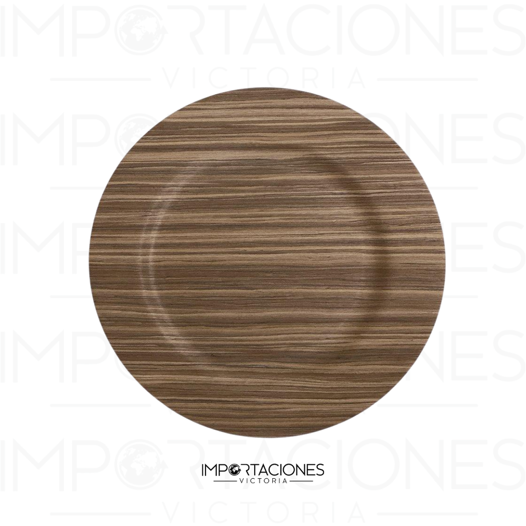 PLATO DECORATIVO COLOR CREMA/CHOCOLATE 704-01909