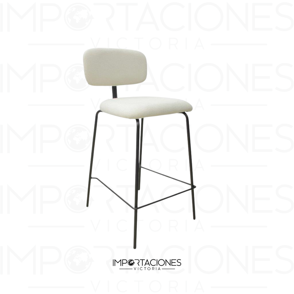 SILLA P/ BAR CREMA/NEGRO 41X51.5X92CM 851-LM998C