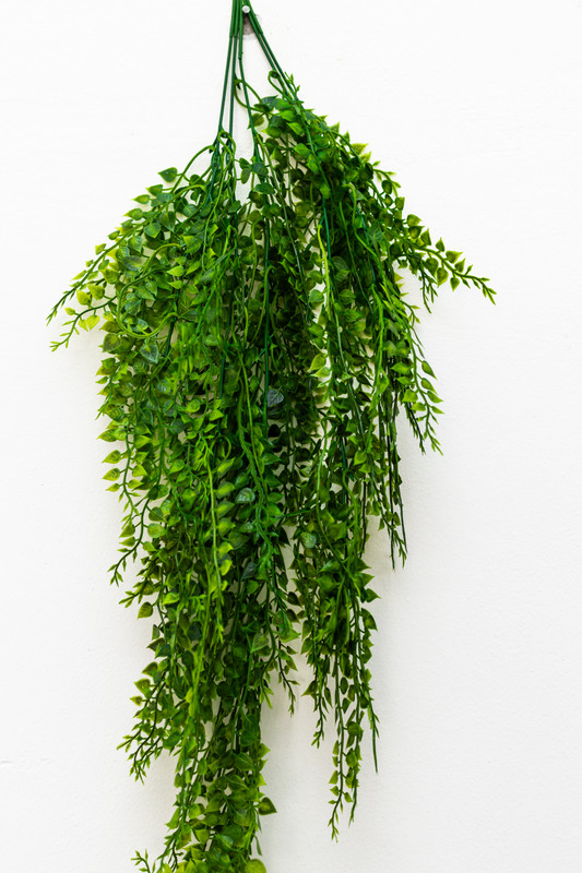 RAMO DE HOJAS VERDES, FOLLAJE ARTIFICIAL, 90CM, DISCHIDIA COLOR VERDE CLARO