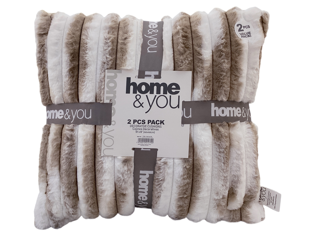 ALMOHADON 18"X18" 360G 2PCS BLANCO-CAQUI