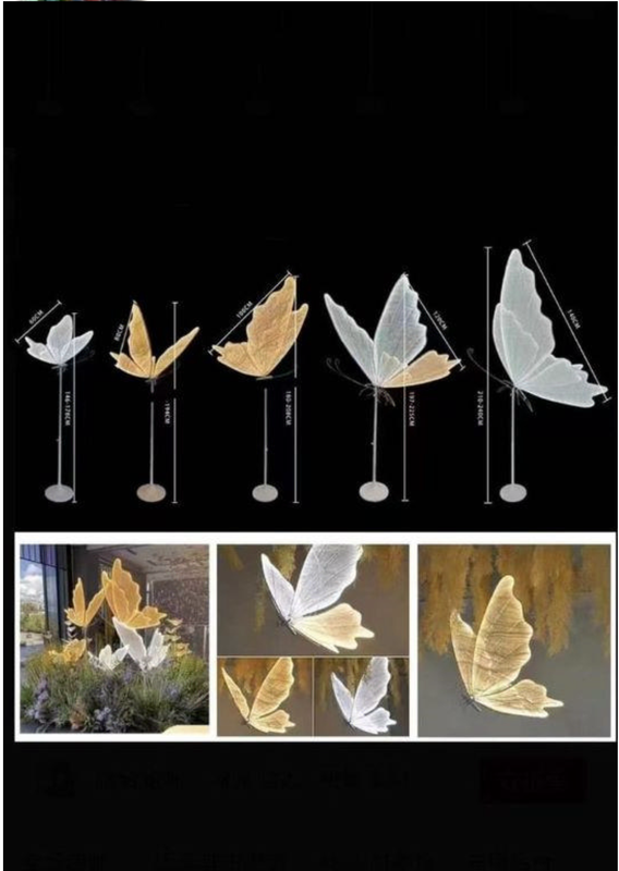 ADORNO DE MARIPOSA DORADO 60CM 