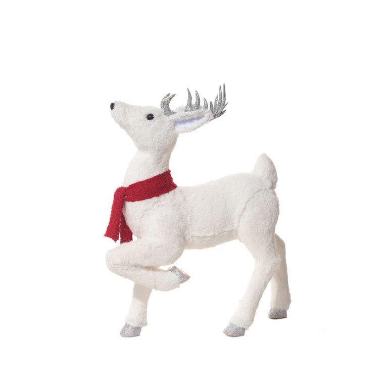 FIG. DE RENO 39X14X48CM BLANCO-ROJO PARADO