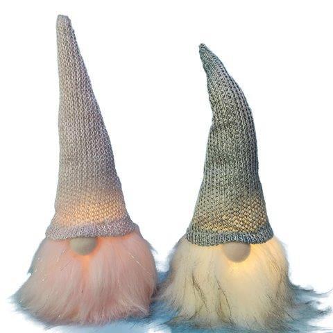 FIG. GNOME 10X26X10CM ROSADO-PLATEADO