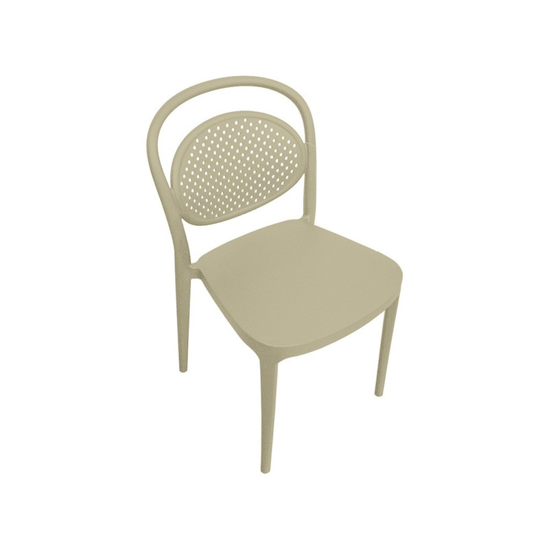SILLA PLASTICA COLOR BEIGE