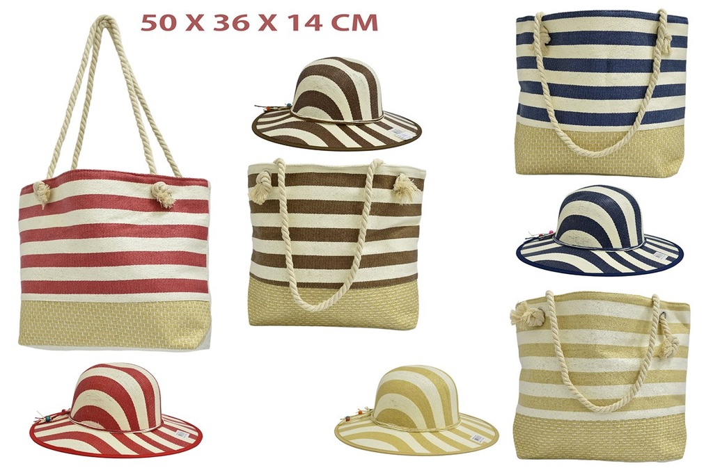BOLSO Y SOMBRERO DE PLAYA