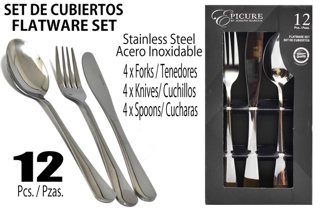 CUBIERTOS DE METAL 12PCS