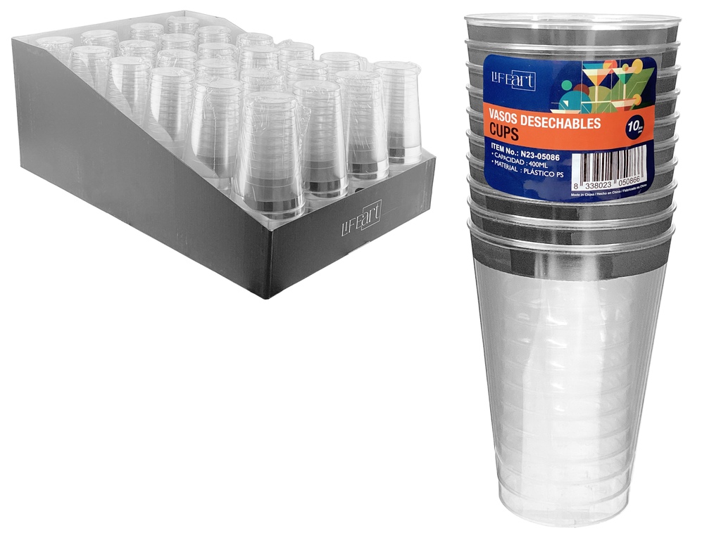 VASOS DESECHABLES 400 ML 10PZA
