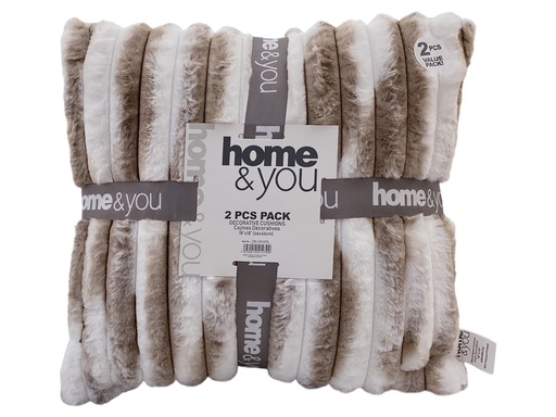 [IV-1224] ALMOHADON 18"X18" 360G 2PCS BLANCO-CAQUI