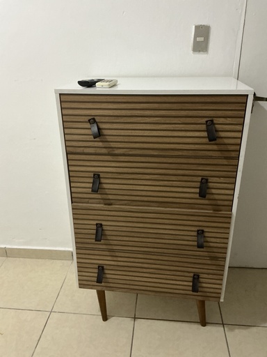 [IV-1242] COMODA D/ MADERA 4 CAJ. 95X51X15 CM BLANCO