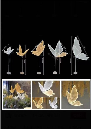 [IV-1365] ADORNO DE MARIPOSA DORADO 60CM 