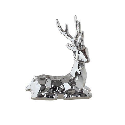 [IV-1445] FIGURA DE RENO 16.5 CM  PLATEADO