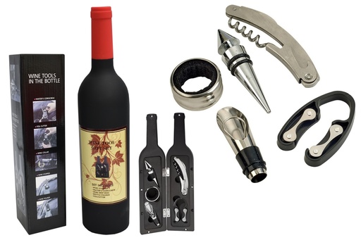 [IV-1548] SET DE REGALO PARA VINO 5 PCS LHC-9689
