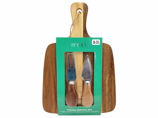 [IV-1550] TABLA P/ QUESO 3 PCS 28X19X3C