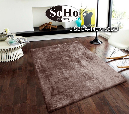 [IV-1564] ALFOMBRA 140x190 POLIESTER BEIGE 