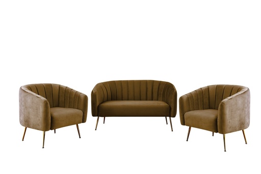 [IV-1643] 3X1 SOFA MODERNO DE TERCIOPELO