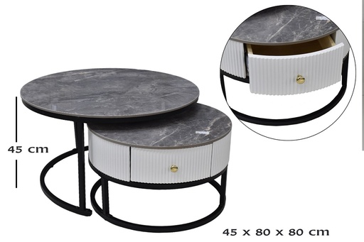 [IV-1645] 3X1 2PCS  MESA AUXILIAR