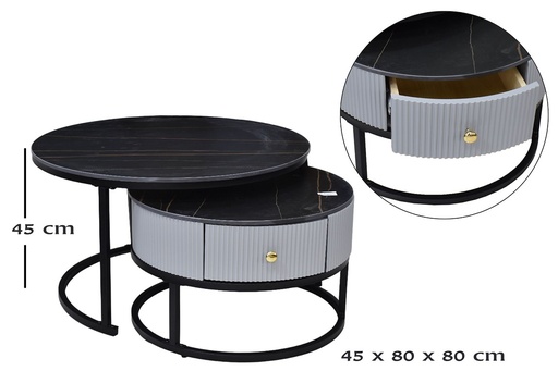 [IV-1646] 3X1 2PCS  MESA AUXILIAR