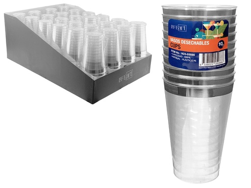 [IV-1659] VASOS DESECHABLES 400 ML 10PZA