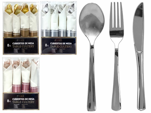 [IV-1661] CUBIERTOS DESECHABLES 32 PZAS 10X7.5X205CM