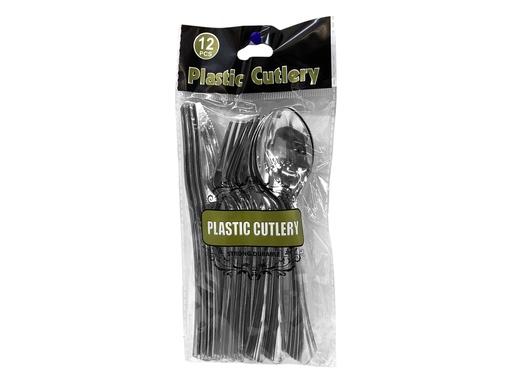 [IV-1690] CUBIERTOS DESECHABLES12 PZAS  PLATEADO