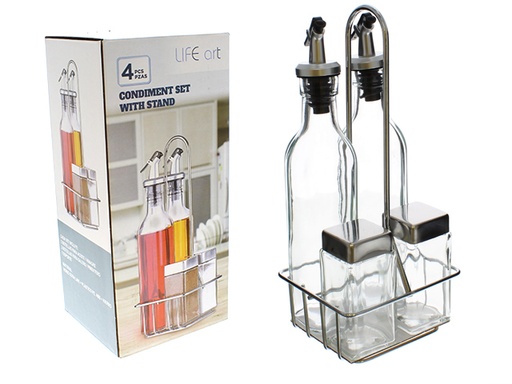 [IV-1694] ORGANIZADOR P/CONDIMENTOS 4PZAS 250/100ML