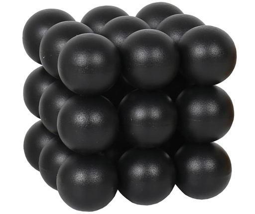 [IV-1702] FIGURA DECO (BOLAS) 12X12X12CN NEGRO