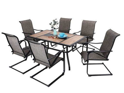 [IV-1821] MESA C/SILLA P TERRAZA 7PZAS 854-ARGYRIN 
