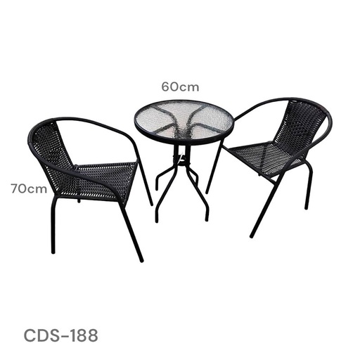 [IV-1895] MESA CON 2 SILLAS 60X70CM (1 SET X CAJA) D/METAL