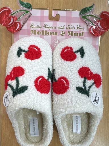 [HYGRL0045] PANTUFLAS CHERRY CON CLIPS "M"