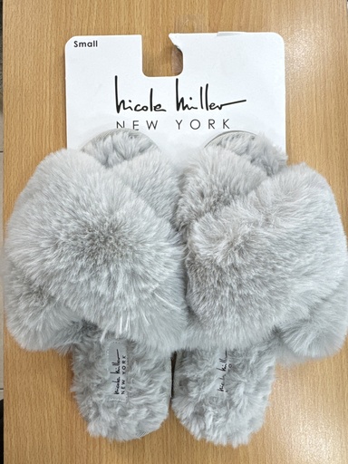 [HYGRL0046] PANTUFLAS GRISES NICOLLE MILLER "S" ABIERTAS