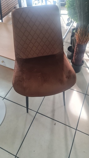 [IV-2469] SILLA D TERCIOPELO C/RESPALDAR COLOR CAFÉ CH-851-BRWN