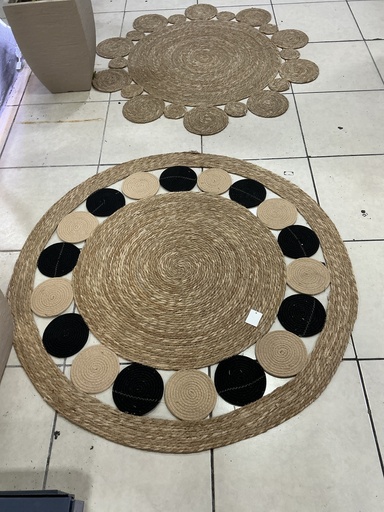 [IV-2505] ALFOMBRA REDONDA DE YUTE 120 CM SURT