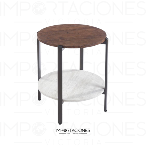 [IV-3208] MESA AUXILIAR CHOCOLATE/BLANCO/GRIS 500X550HMM 852-VK50899CHB