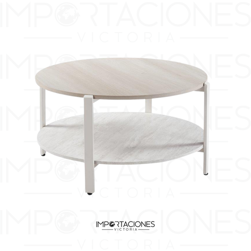 [IV-3209] MESA DE CENTRO CREMA/BLANCO/GRIS 800X450HMM